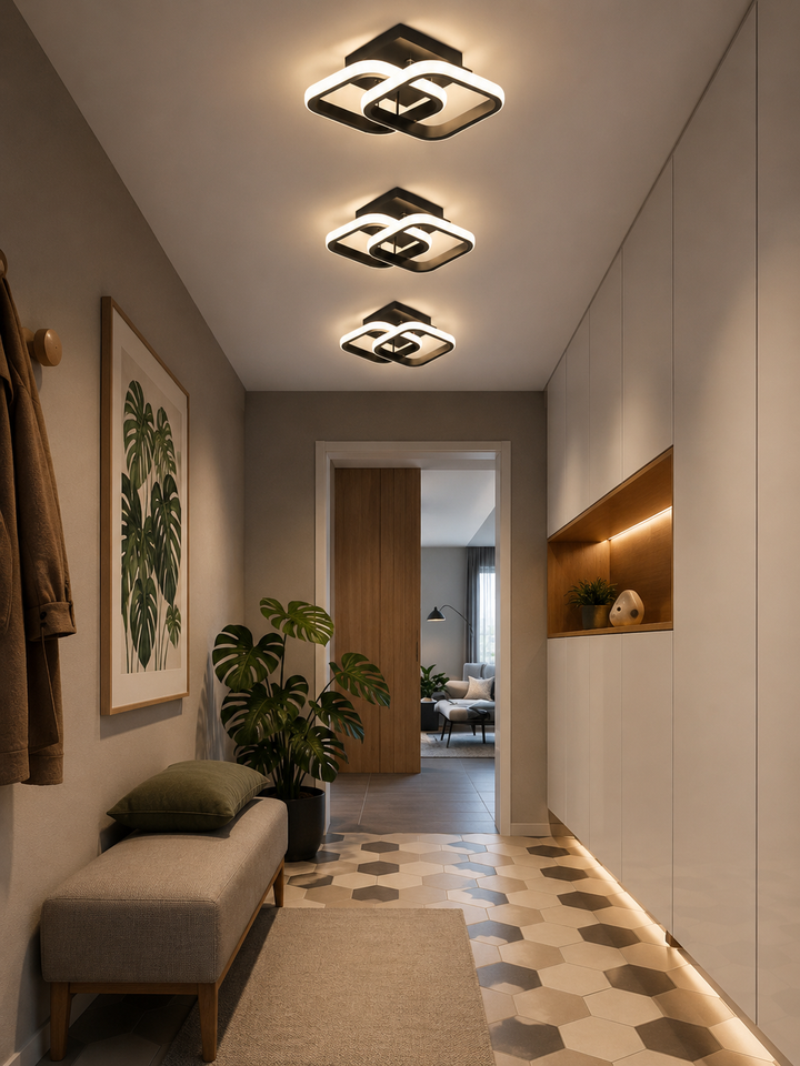 Aplica LED Neagră SX7139 BK, 36W, 2800–6500K, 20x24cm