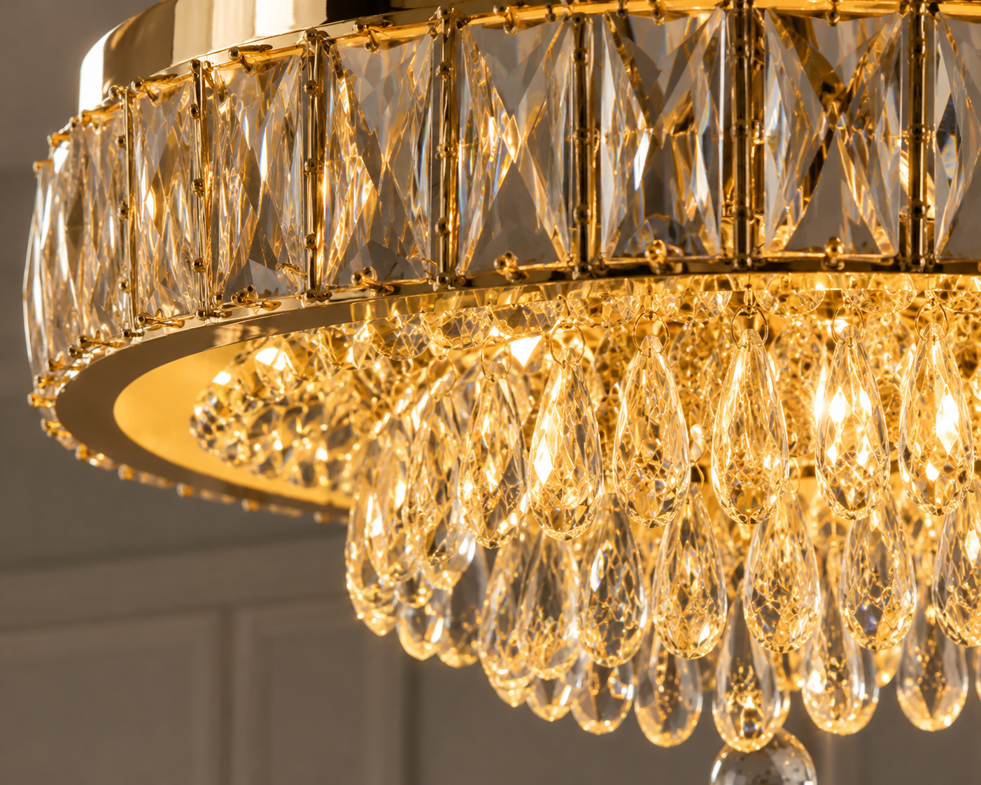 Candelabru LED Ø500 cu Cristale și Telecomandă, Model 2961-500