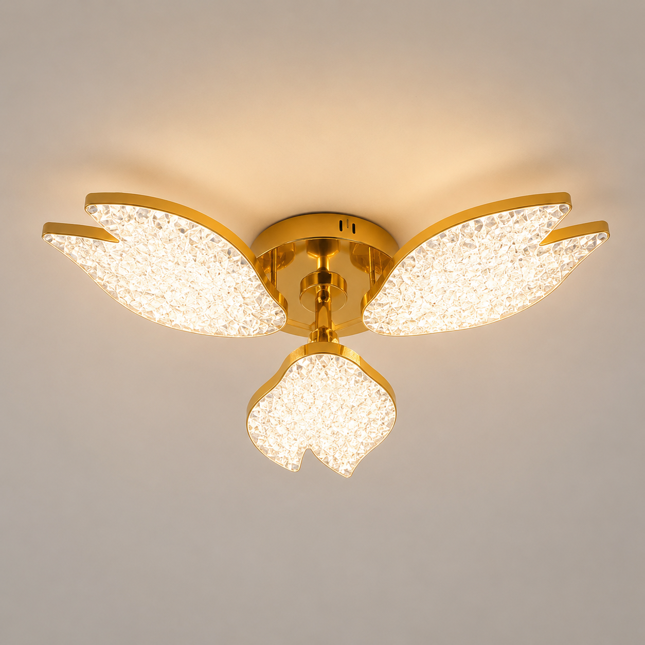 Lustra LED moderna cu 3 aripi acrilice, 60W, dimabilă cu telecomandă, Ø54 cm, model 9141/3 FGD