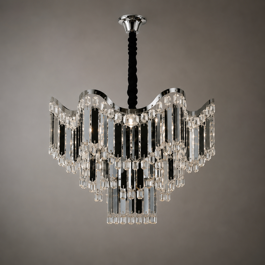 Candelabru modern, Ø450×H440 mm, 7 becuri E27, model 78012/450 CH