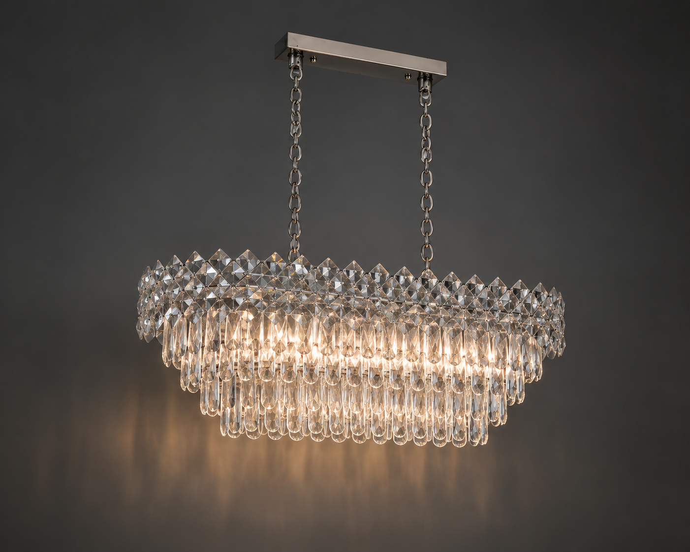 CANDELABRU RECTANGULAR CU CRISTALE 8650/800+300, 8 × 60W