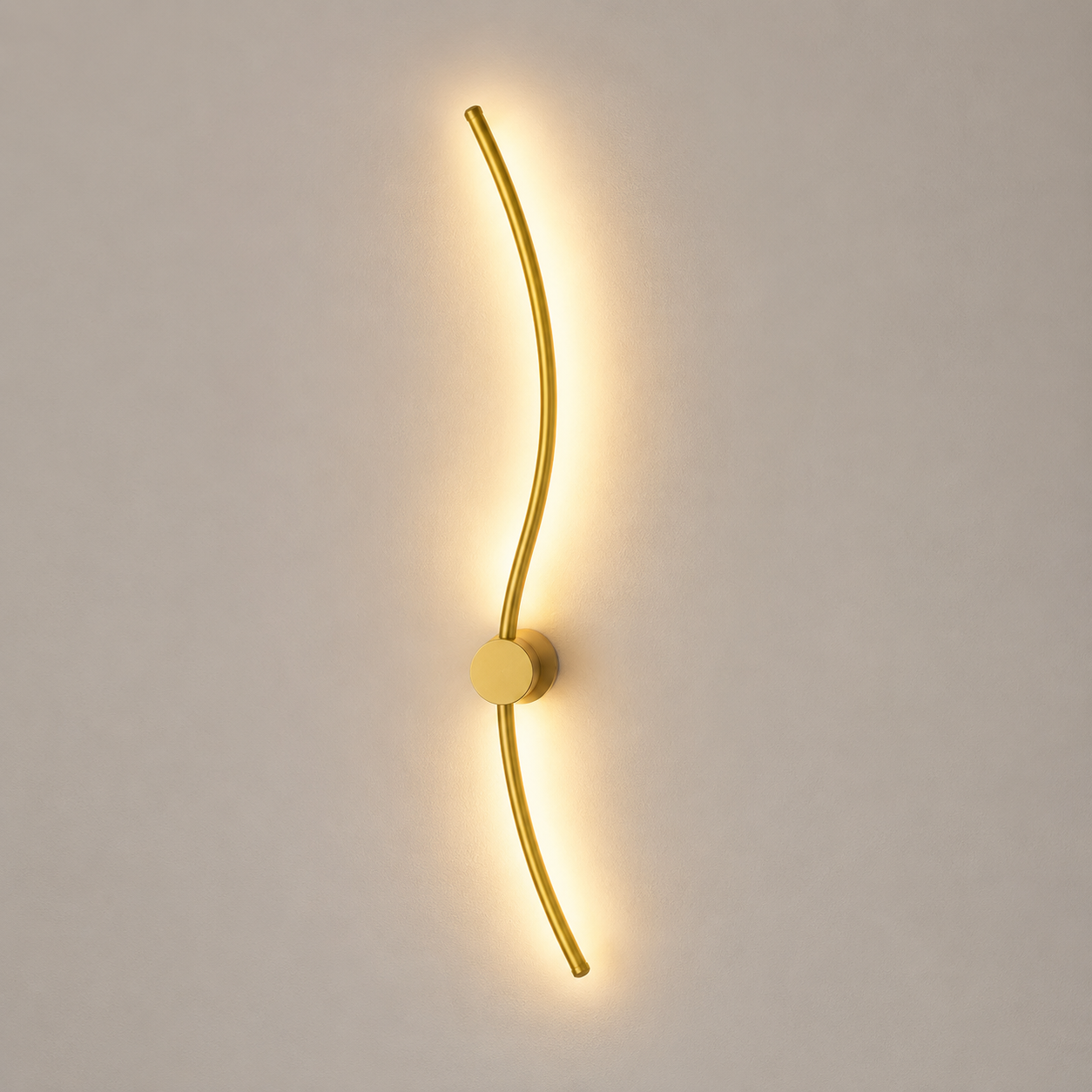 Aplica LED de perete, design ondulat, 38W total, L ≈ 1000 mm, temperatură reglabilă 3000K–6500K, gold – model 59093/1000