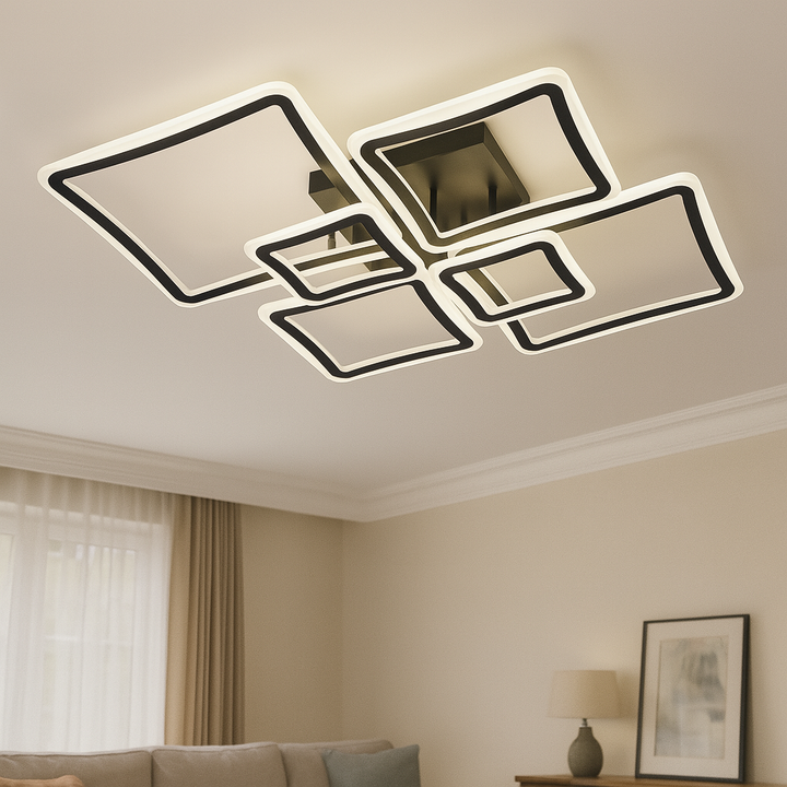 Lustra LED Design Geometric 168W cu Telecomandă | Model 6041-4+2