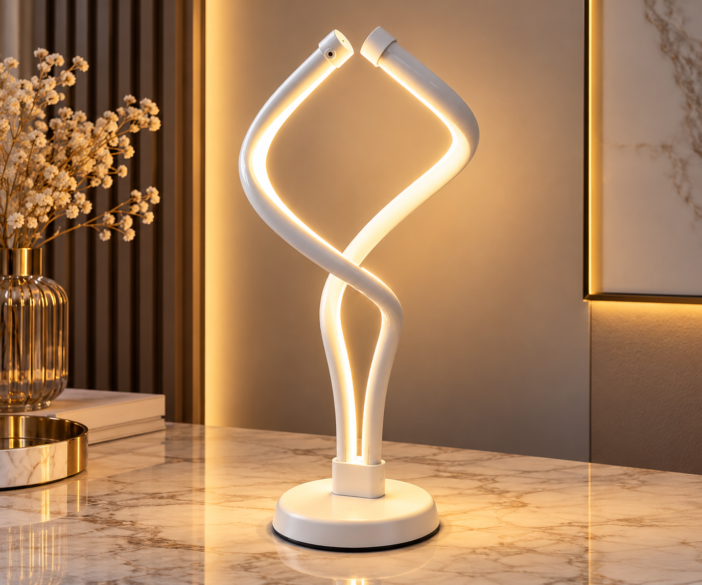 Veioză decorativă LED 8607 WH– Alb