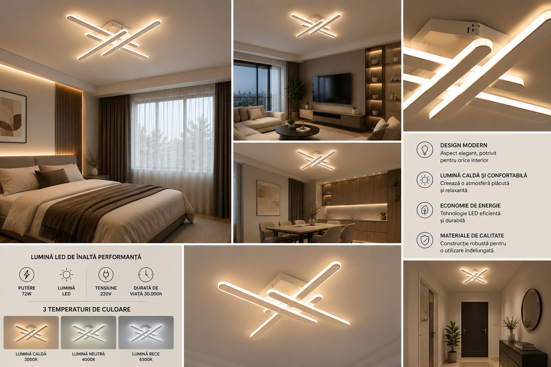 Lustra led cu telecomanda, 73030/4, amb
