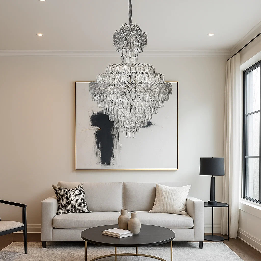 Candelabru Impunător din Cristal – SX8650/800×1100 | 22x E27 | Design Grandios în Cascade