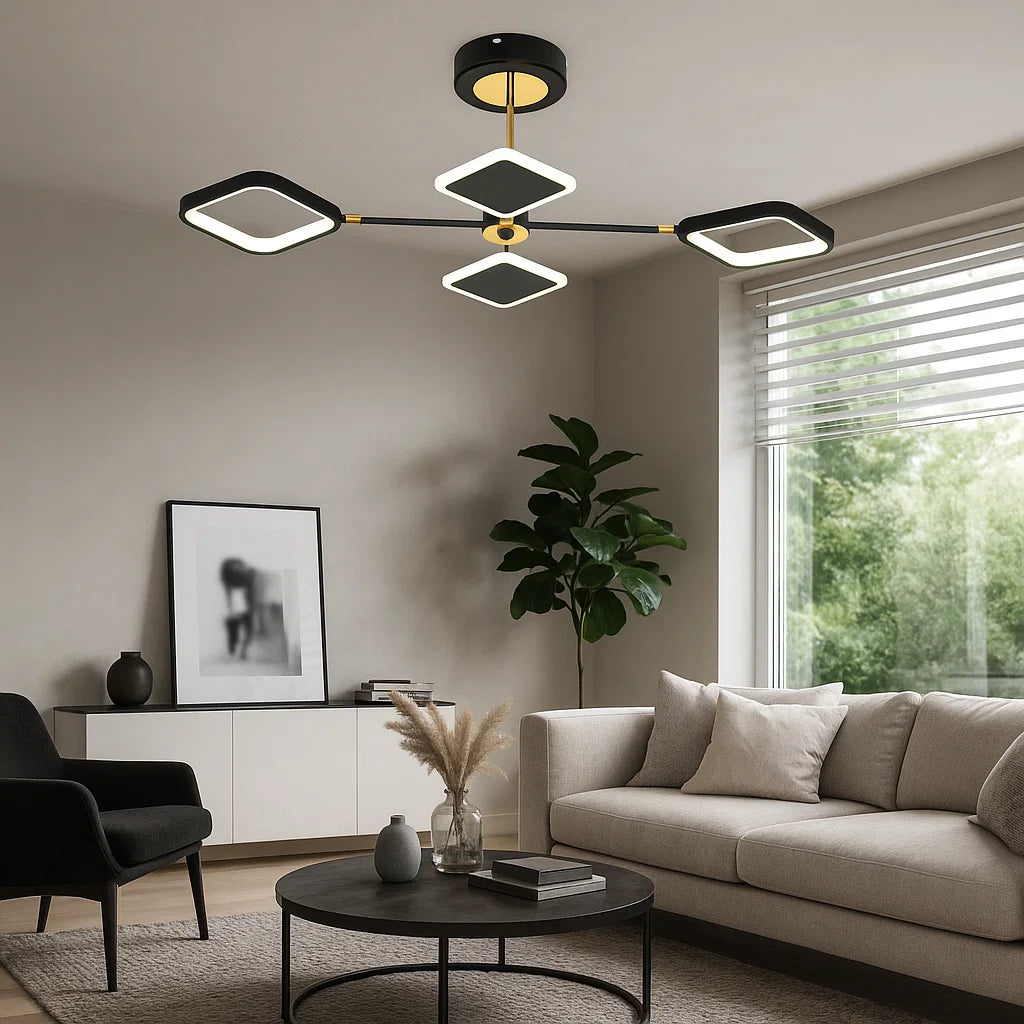 Lustra LED cu telecomandă, 2 × 30 W, 890 × 520 mm, temperatură reglabilă 2800–6500 K – model SX8720B/4