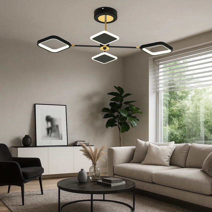 Lustra LED cu telecomandă, 2 × 30 W, 890 × 520 mm, temperatură reglabilă 2800–6500 K – model SX8720B/4