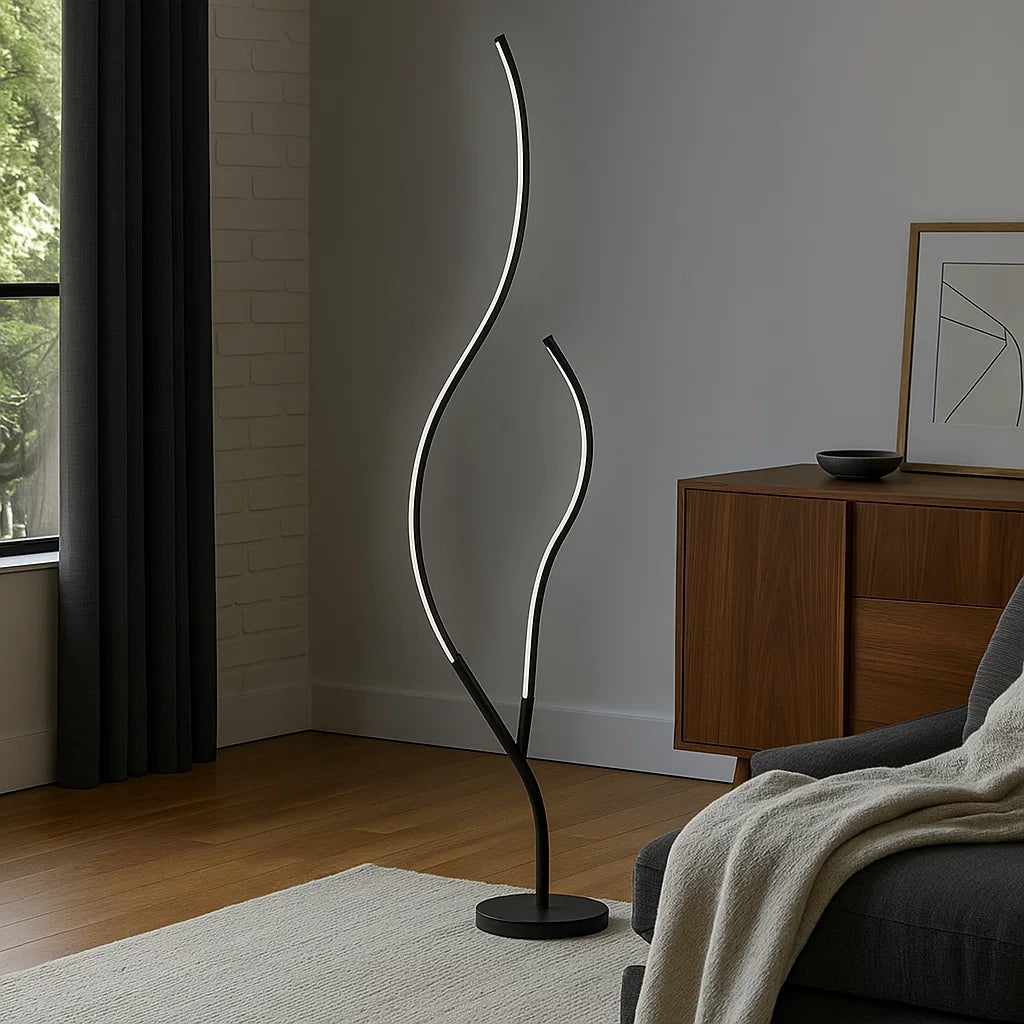 Lampadar LED decorativ modern, 68 W, înălțime 1450 mm, temperatură reglabilă 2800–6500 K – model SX8742-BK