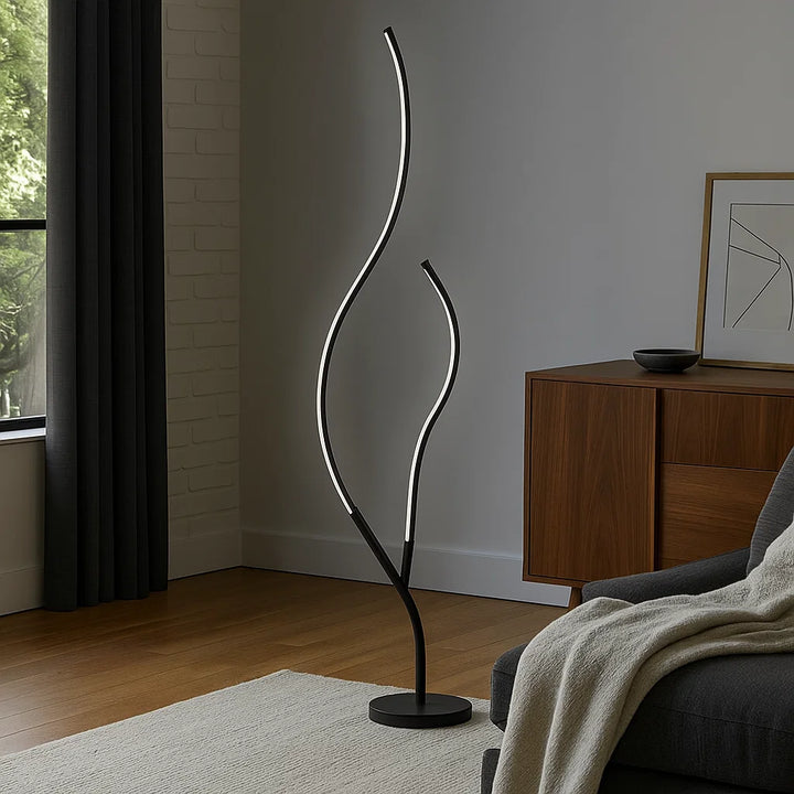 Lampadar LED decorativ modern, 68 W, înălțime 1450 mm, temperatură reglabilă 2800–6500 K – model SX8742-BK
