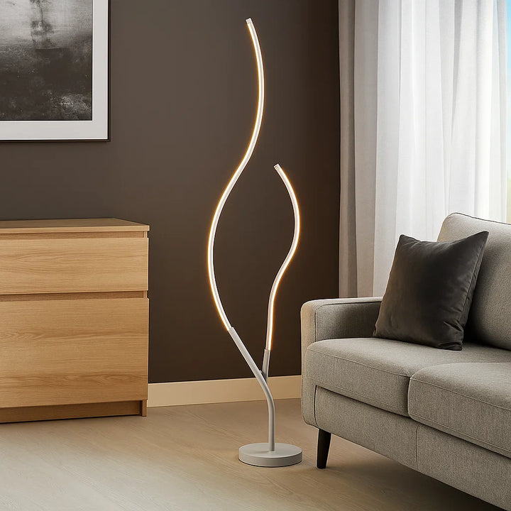 Lampadar LED decorativ tip sculptură, 68 W, 1450 mm înălțime, temperatură reglabilă 2800–6500 K – model SX8742-WH