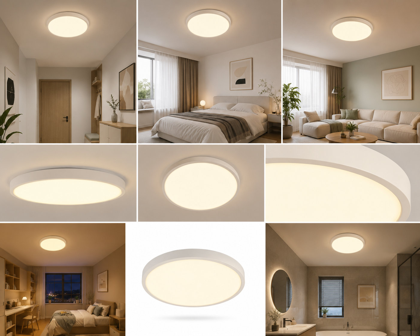 Plafonieră LED rotundă albă 36W, 3000–6500K – 71392/500WH
