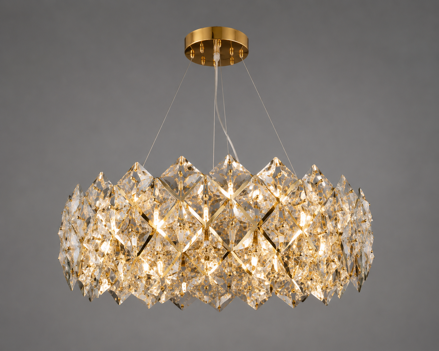 Candelabru modern cu 6 becuri E27 – Model 89005/500FGD, Ø500 mm, finisaj auriu elegant