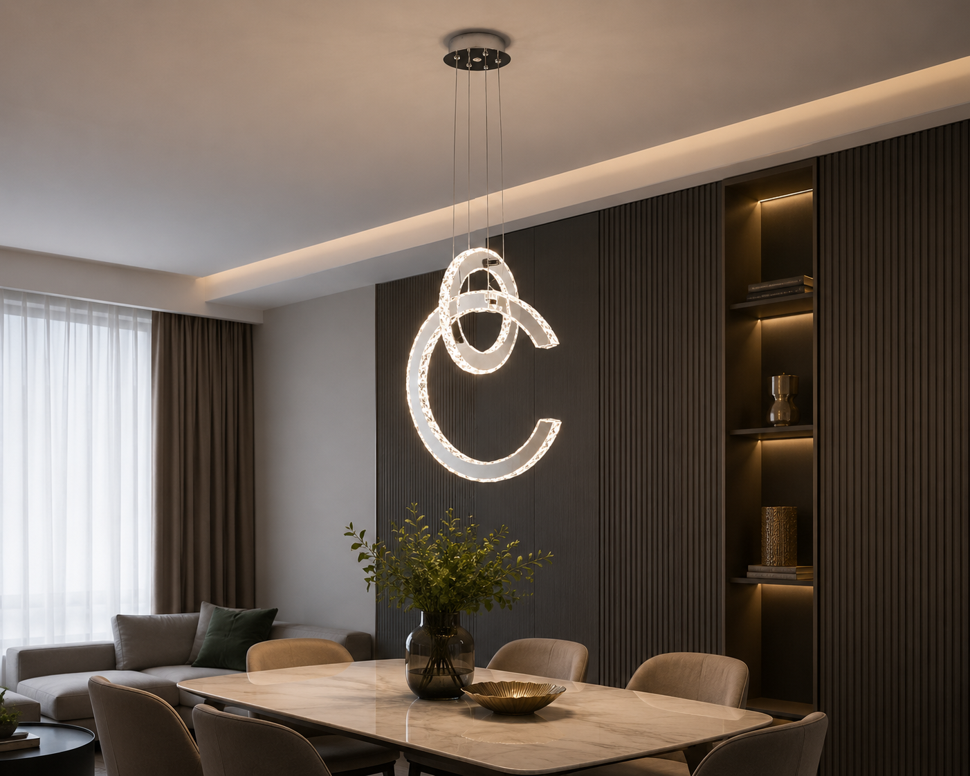Pendul LED Modern Cristal Premium – 71647/400+300