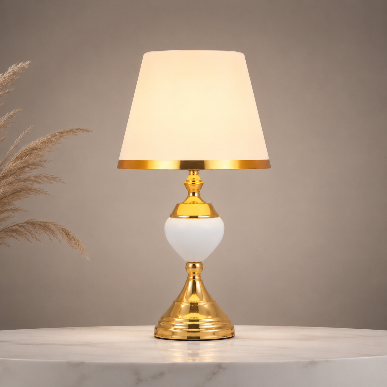 Veioza decorativa V8620A Alb, în stil clasic elegant