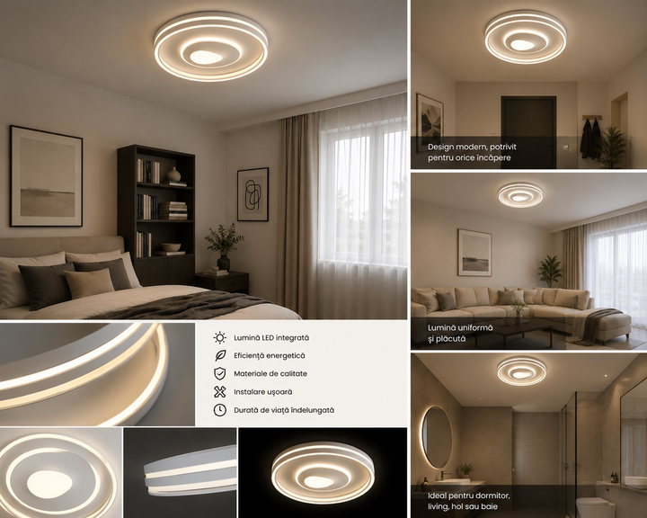 Plafoniera LED rotundă albă 26141/480WH – 114W, 3000-6500K, cu telecomandă
