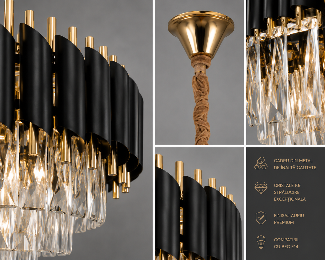 Candelabru led., model 9001/400FG+BK