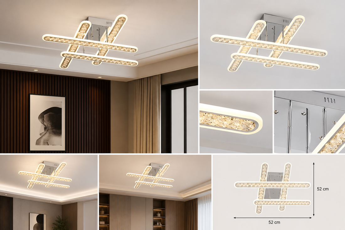 Lustra LED cu Telecomanda, 200WW + RGB, 710×710 mm