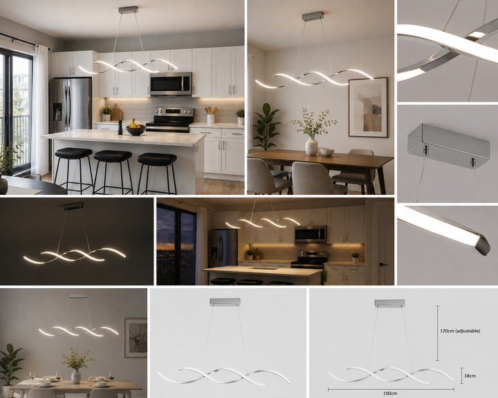 PENDUL LED MODERN AURIU 76W – 8356 CH, LUMINĂ CALDĂ-NEUTRĂ