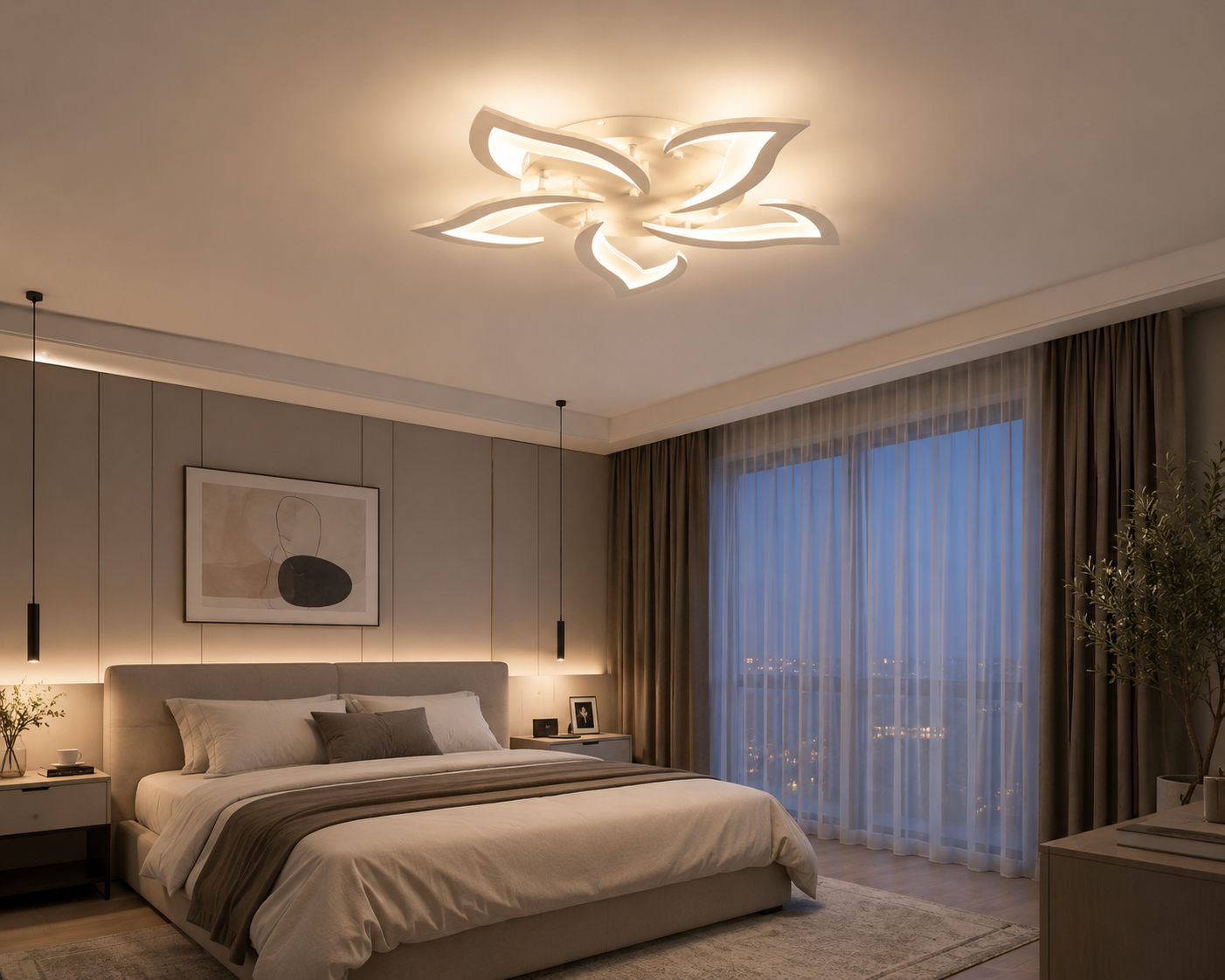 Lustra LED 70W cu telecomandă, Ø605 mm, lumină reglabilă 3000K–6500K – model 19302/5N WH