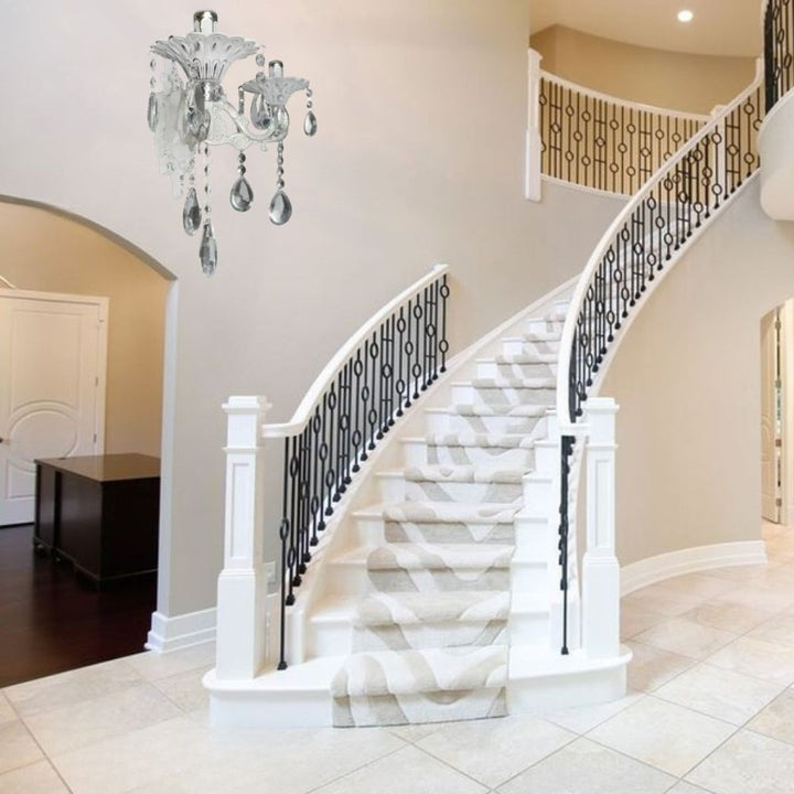 Aplica de perete dublă, stil vintage, 2 becuri E27 , design ornamental clasic +cristale BJ2277/2WH