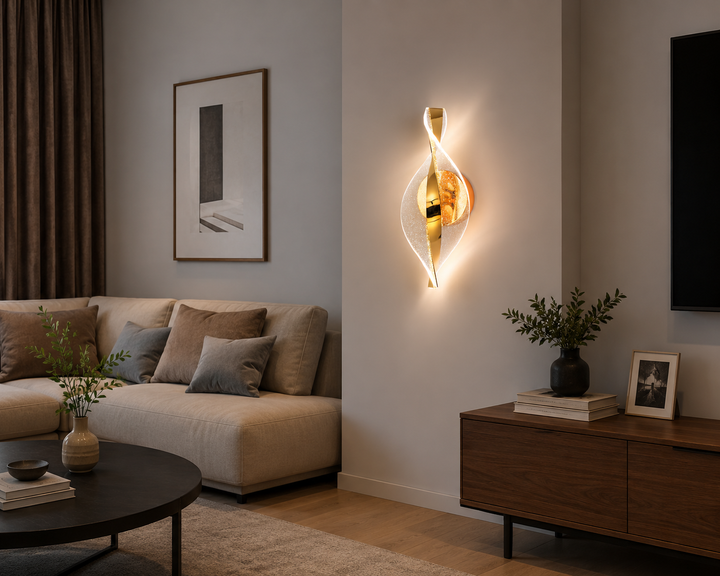 Aplica LED moderna aurie, 300×125×100 mm, 18W, 3000–6500K, 59193