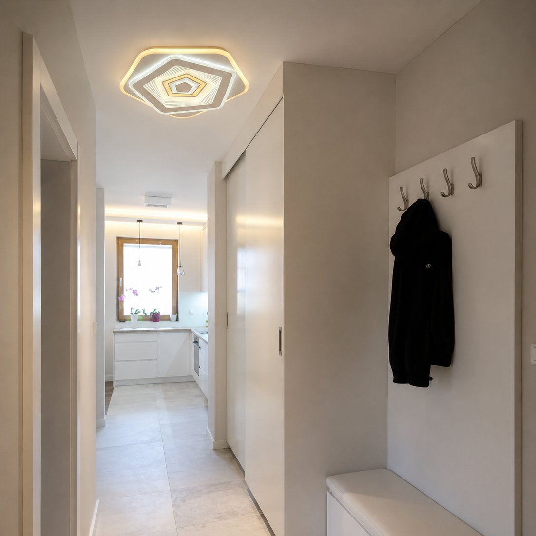 Plafonieră LED L7660/400WH+CR – 104W, Cu Cristale, Lumină Reglabilă