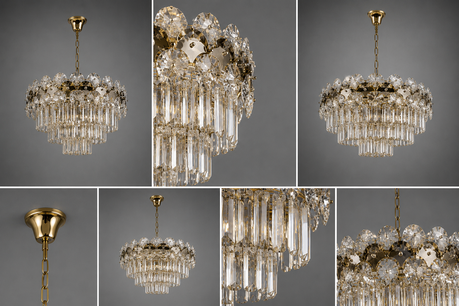 Candelabru Cristal Clasic 8 Becuri E27, Ø400 mm, Stil Elegant Vintage, Fara Telecomanda