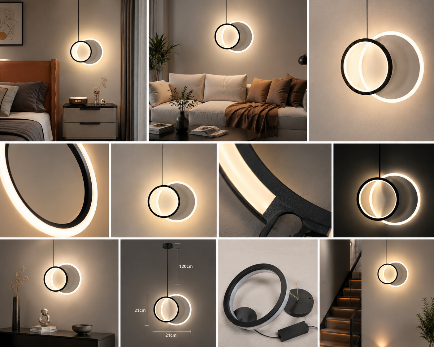 Aplica LED 24W MODEL 8773 WH+BK LUMINA REGLABILĂ