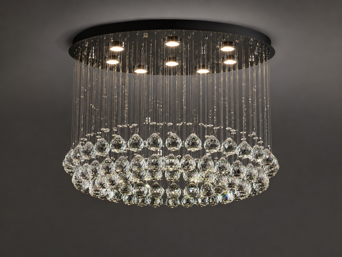 Candelabru LED cu cristale, 600×600×430 mm, 45W, 4000K, 6005/9