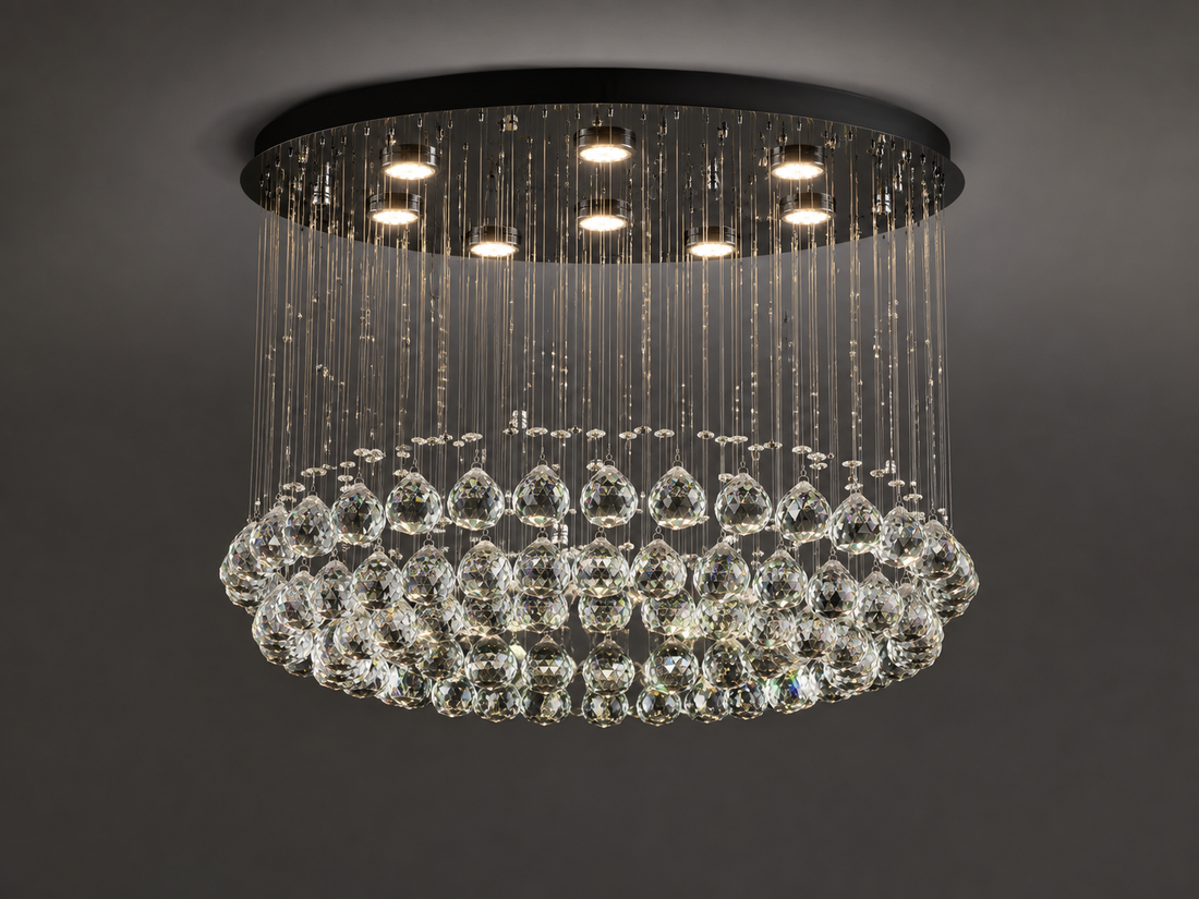 Candelabru LED cu cristale, 600×600×430 mm, 45W, 4000K, 6005/9