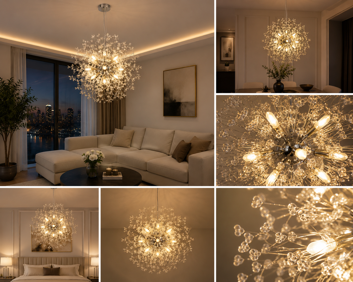 Candelabru Led Modern  cu 12 surse de lumină – Model 26011/12CR