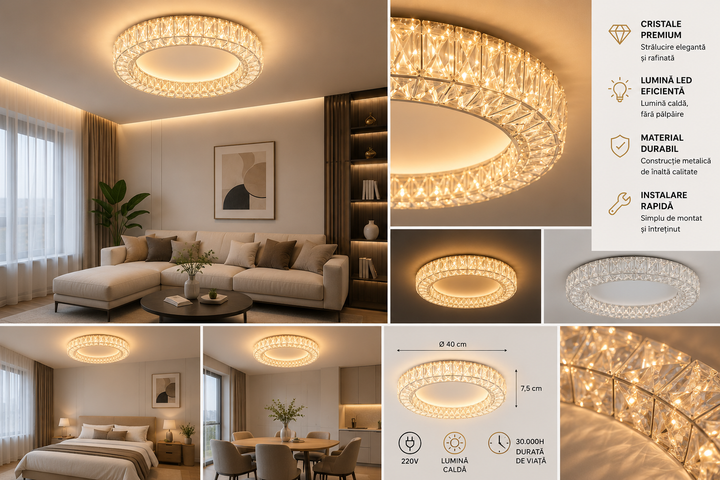 Lustra LED cu 3 faze de lumini, 2966/500