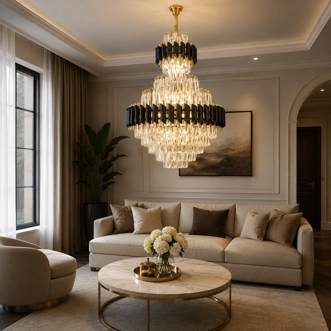 Candelabru elegant, model 9001/600*900FG+BK
