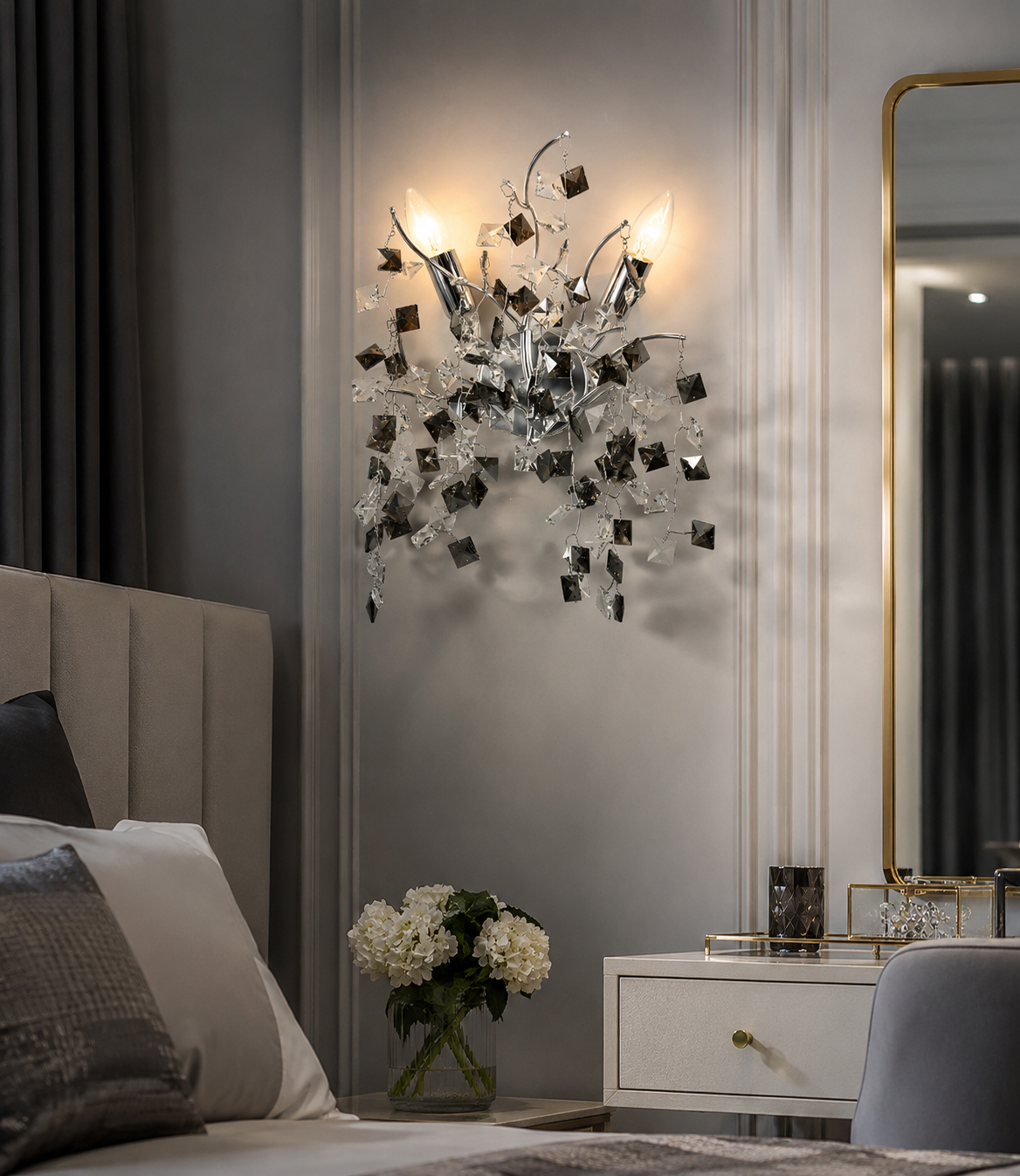 Aplică de perete din cristal 2xE14 – Model 27113/2W SO+CR