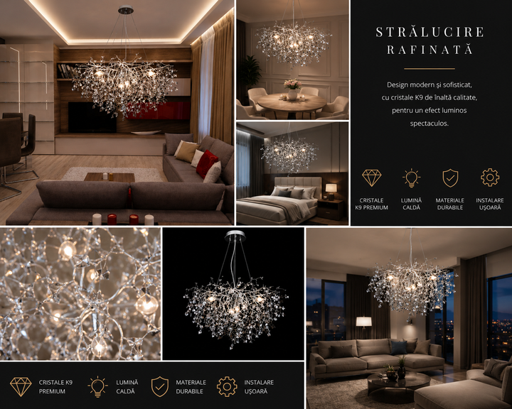 Candelabru elegant cu soclu E14 – Model 27113/800 SO+CR
