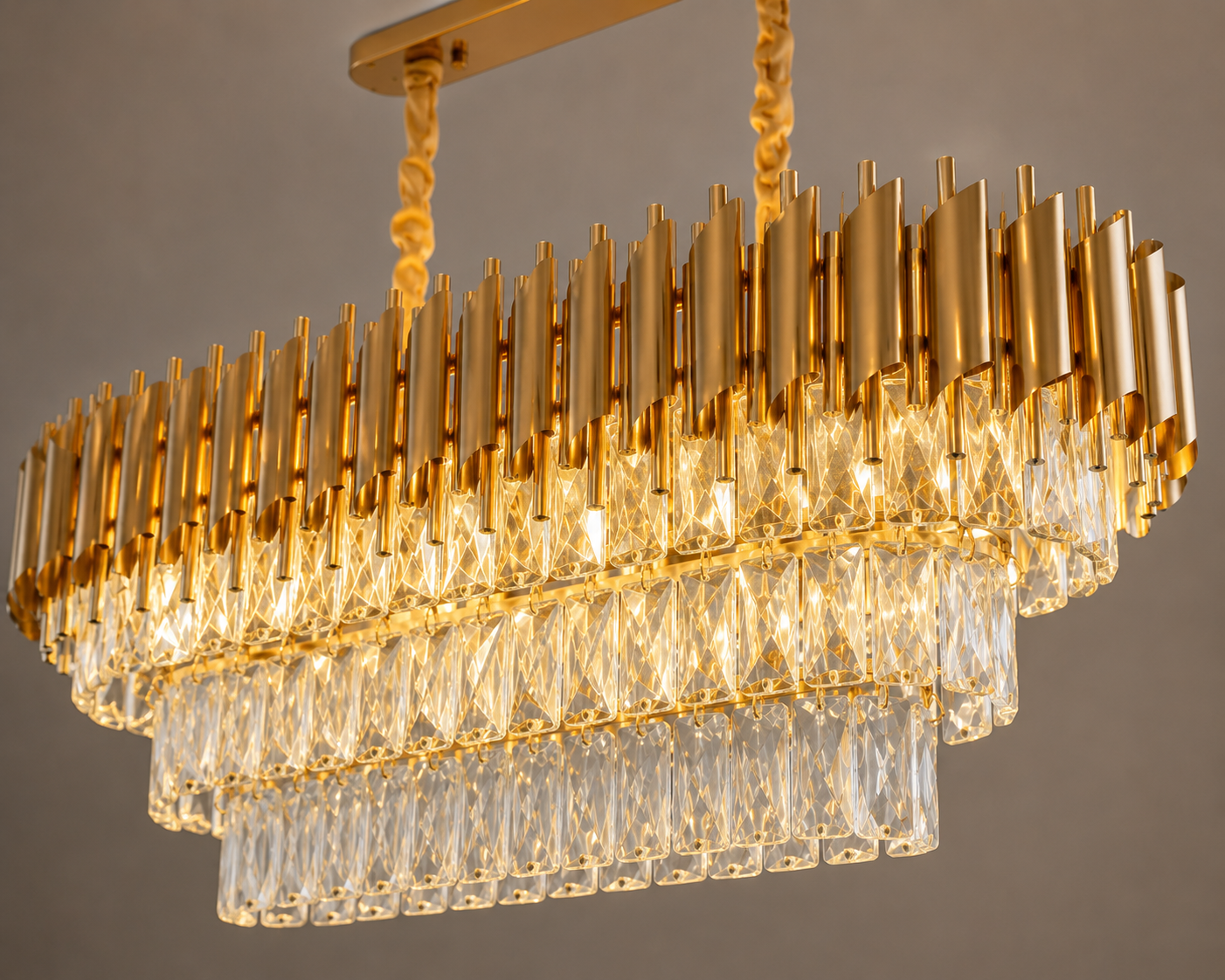 Candelabru, dimensiunea 80cm E27 Auriu Cristale 8 Becuri 9001/800×300FG
