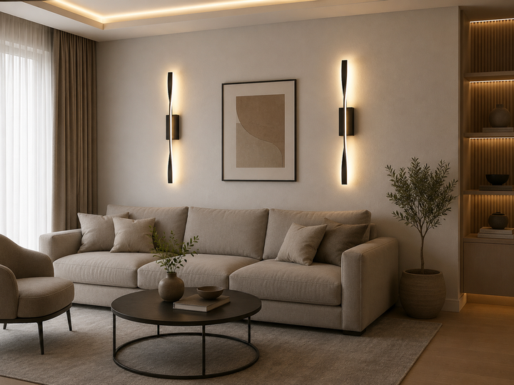 Aplica LED Neagră L77153/600BK, 24W, 3000–6500K, 60x6cm