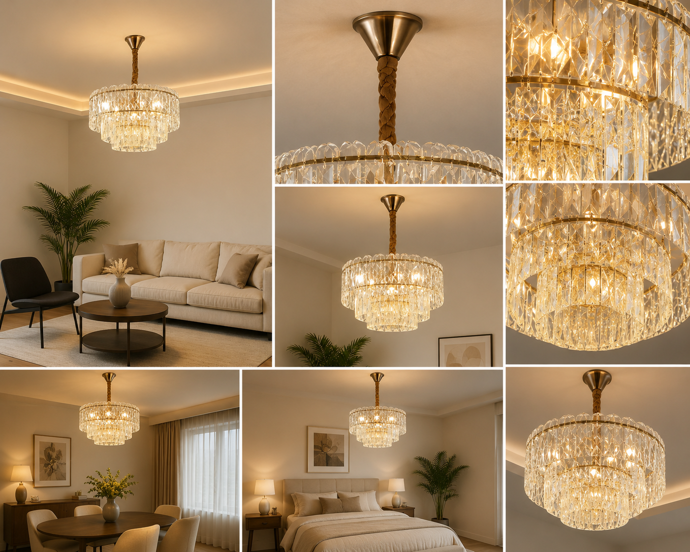 Candelabru cu 6 becuri E27 – Model 98046/500FG, Ø500 mm, finisaj auriu elegant