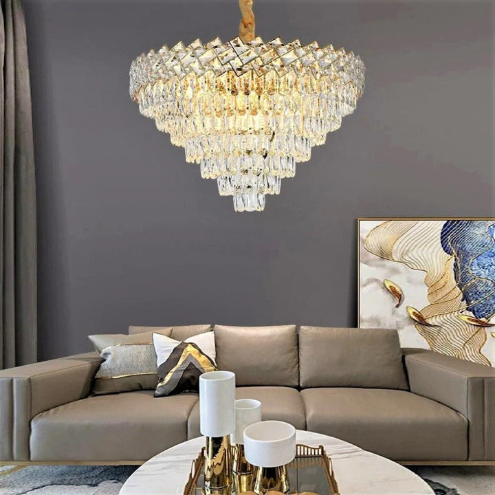 Candelabru Lux Cristal Auriu – SX8650/600 | Ø60 cm, 9x E27