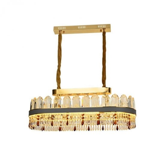 Candelabru cristal, Ø450 mm, 112W, lumină rece, auriu, 8651