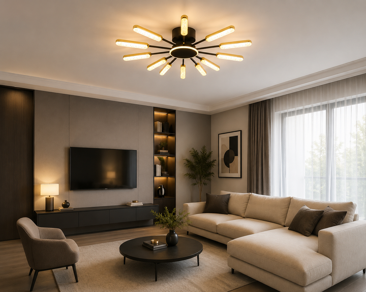 Lustra LED moderna, Ø862×H70 mm, 94×2W, reglaj 3000–6500K, telecomanda, 77265/6+6BK+JIN