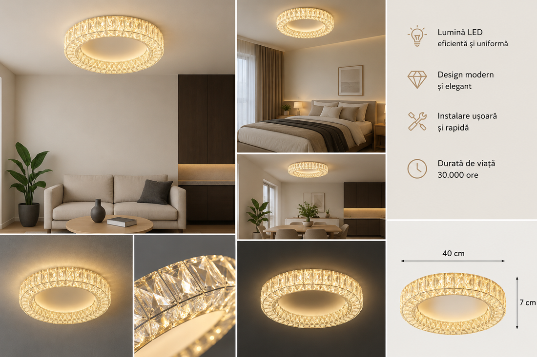 Lustra LED cu 3 faze de lumini, 2966/400, 72W