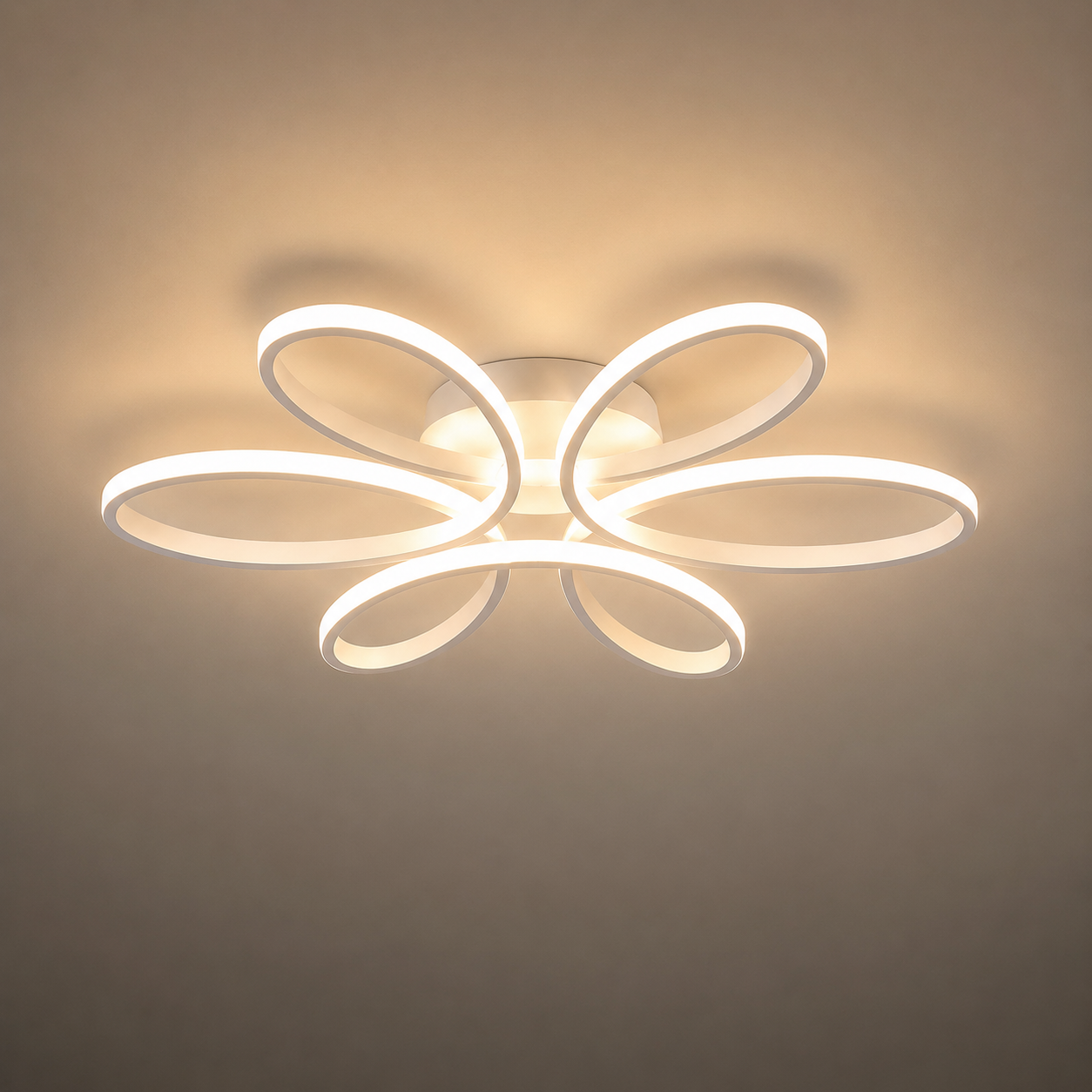 Lustra LED Design Floral 120W cu Telecomandă, Temperatură Culoare 2800K–6500K, Ø470 mm, Negru – Model 809 WH
