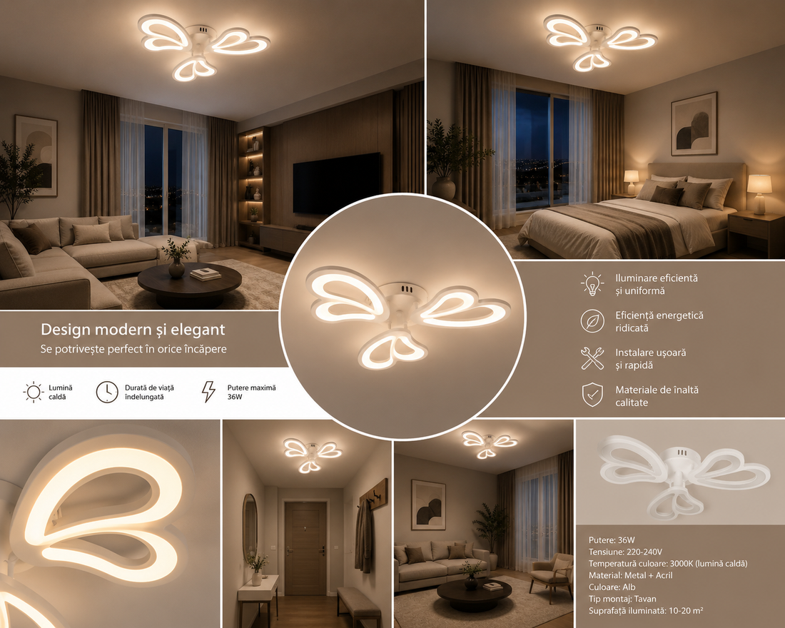 Lustra Led 3 Brate Si Telecomanda 19140/3    48W