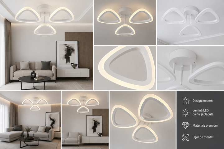 Lustra LED 36W cu telecomandă, Ø450x80 mm, lumină reglabilă 3000–6500K – model X19419/3