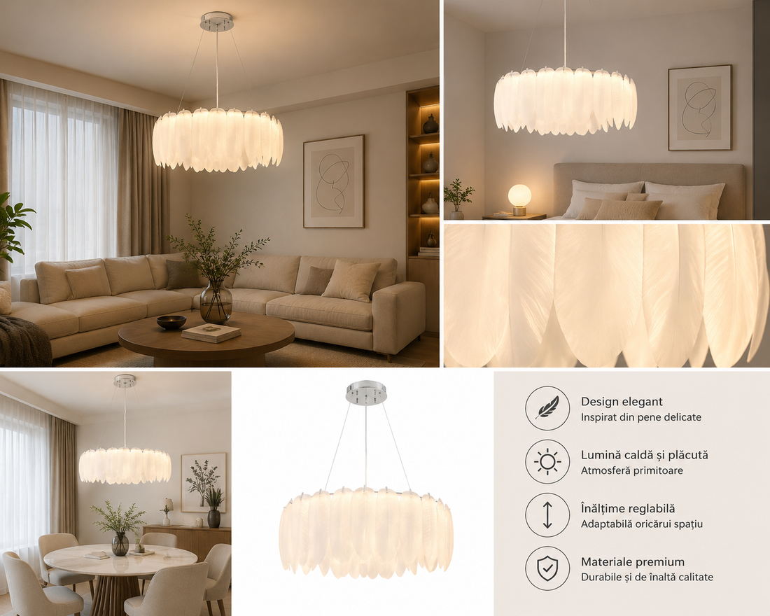 Candelabru LED L500×H185 mm, LED 96W, design cu cristale verticale și structură aurie modernă 98293/500