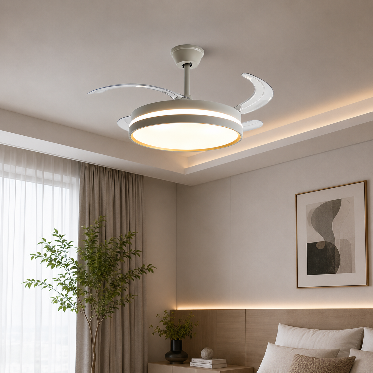 Ventilator de tavan cu LED 96W și telecomandă –  A106L
