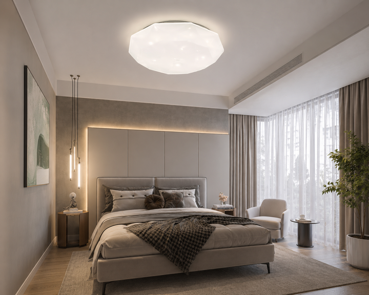 Plafoniera LED moderna, Ø380 mm, 36W, 6500K, ML-006/380WH