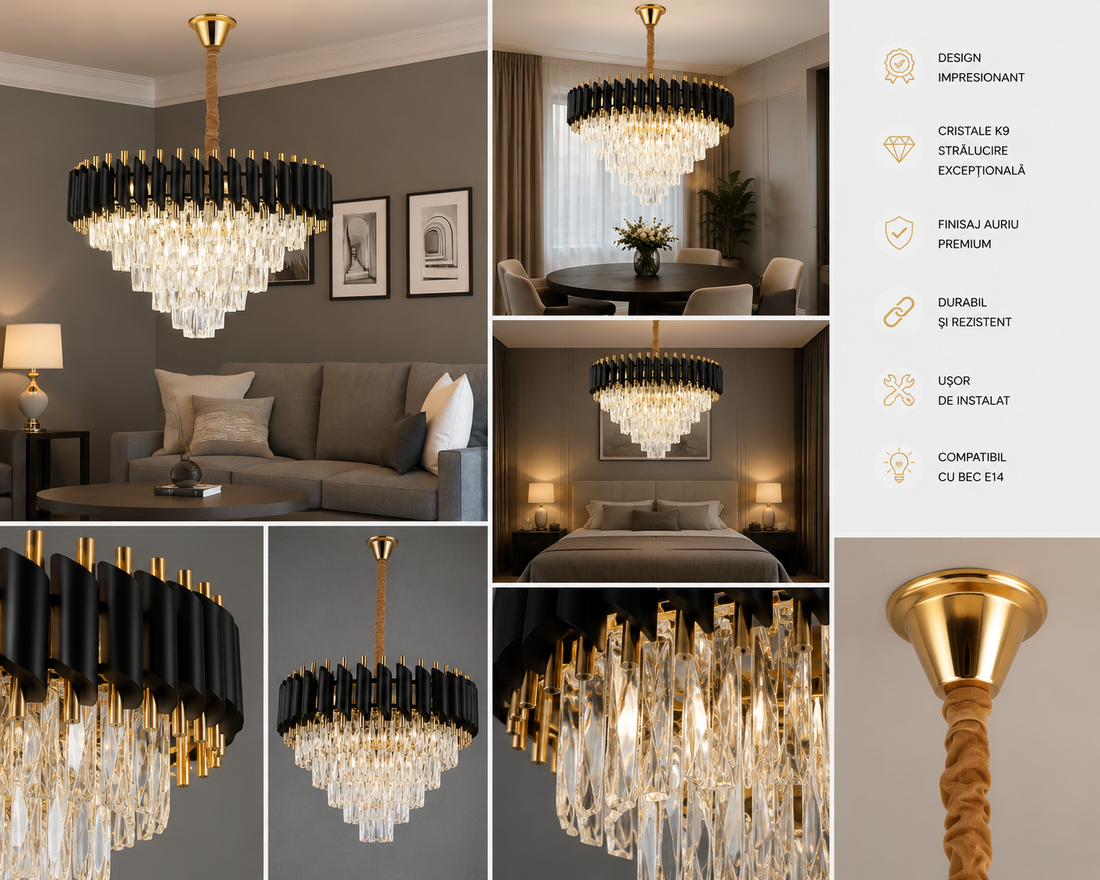 Candelabru elegant, model 9001/600FG+BK